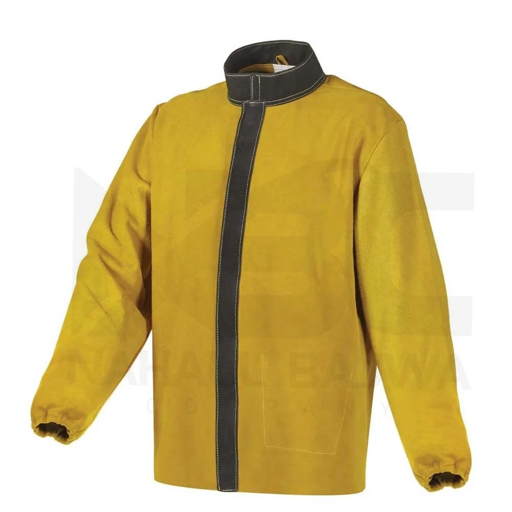 Heavy Duty Work Flame Retardant Resistant Leather Welding Jacket Safety Welding Clothing Jacket.