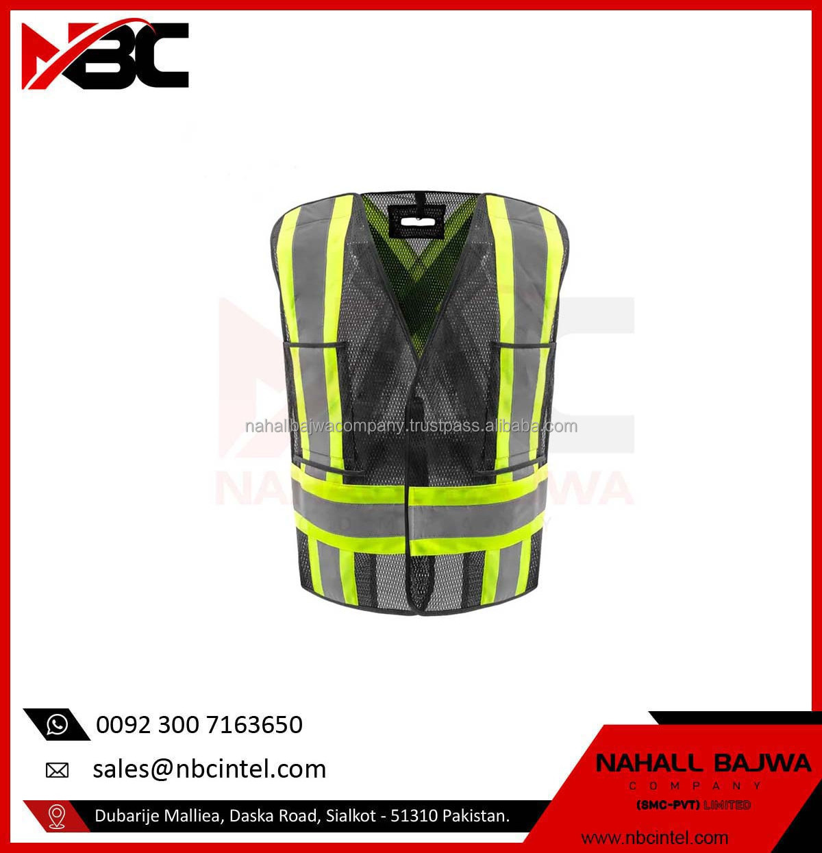 Custom multi pocket road safety work vest Men' working tool vest workwear.