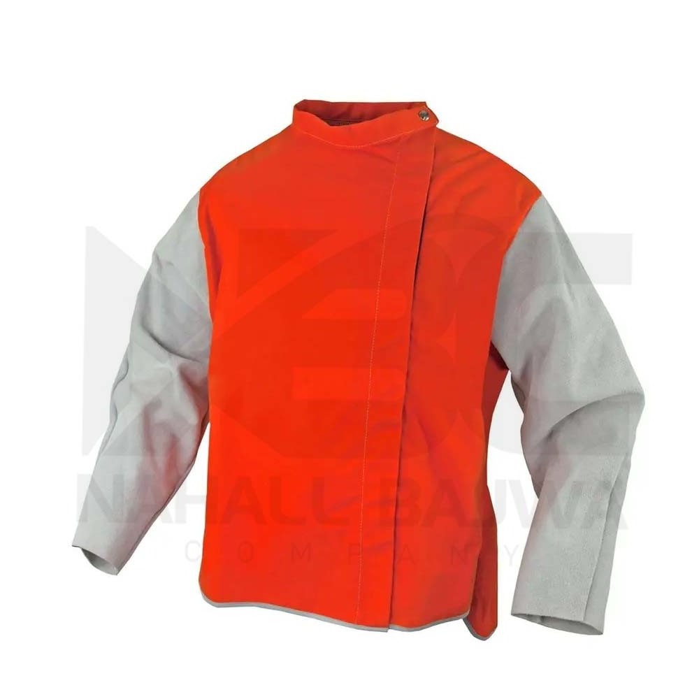 Heavy Duty Work Flame Retardant Resistant Leather Welding Jacket Safety Welding Clothing Jacket.