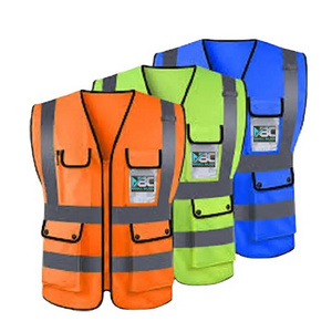 Hi Vis 5 Points Break Away Safety Vest with Reflective Back X Pattern and Pockets Safety Vest.