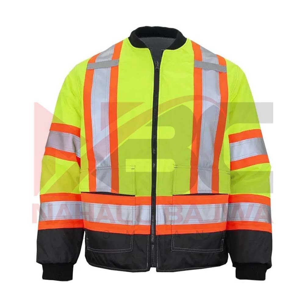 Hi VIS Viz High Visibility Jacket Workwear Construction Reflective Security Jacket Waterproof Jacket OEM.