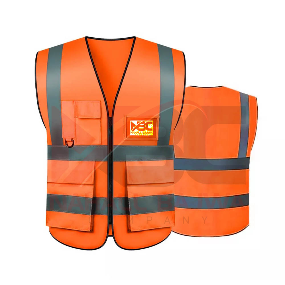 Red Customized Safty Vest Reflective Safety Vest High Visibility Vest.