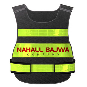 Safety black vest breathable reflective clothes reflective vest printing.