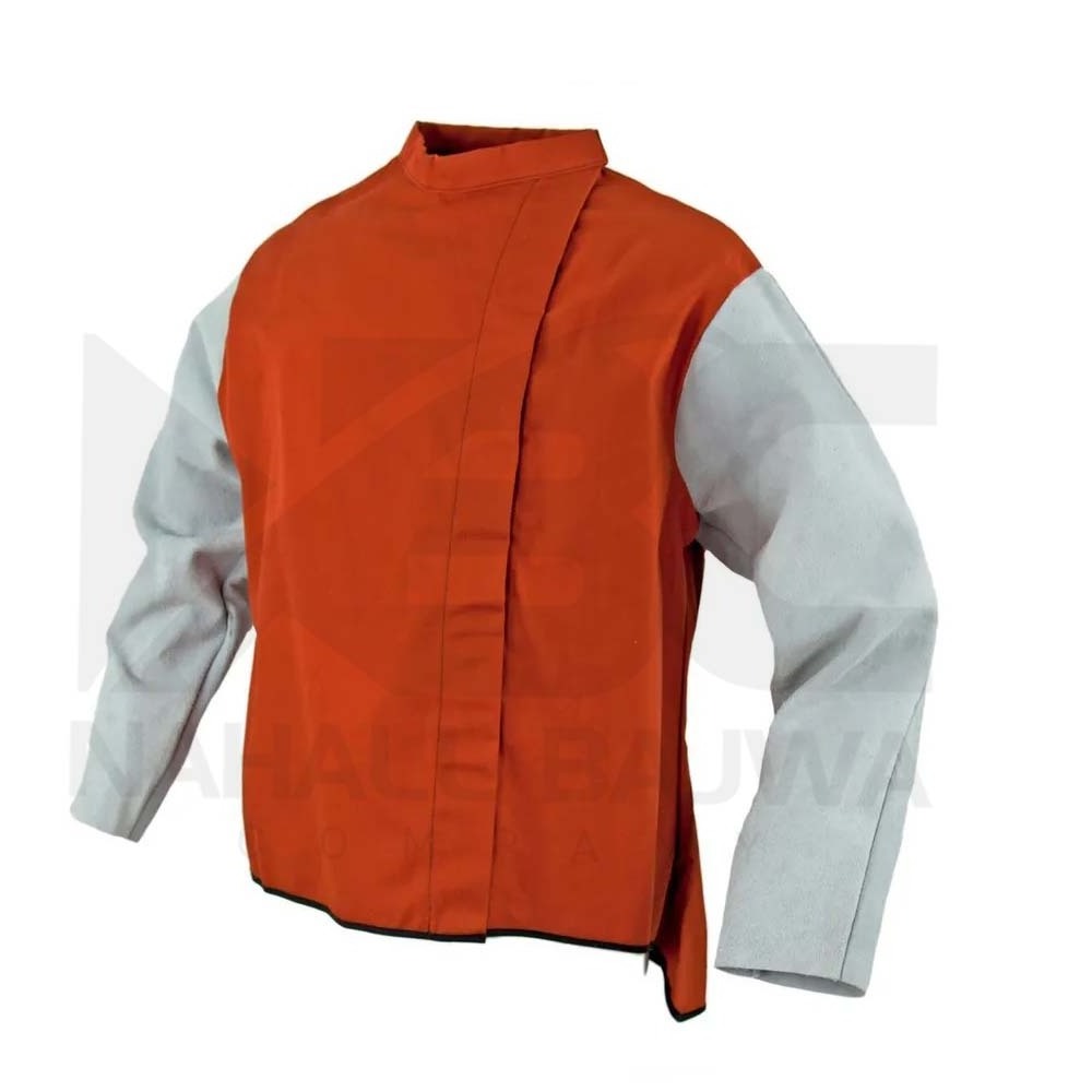 Heavy Duty Work Flame Retardant Resistant Leather Welding Jacket Safety Welding Clothing Jacket.