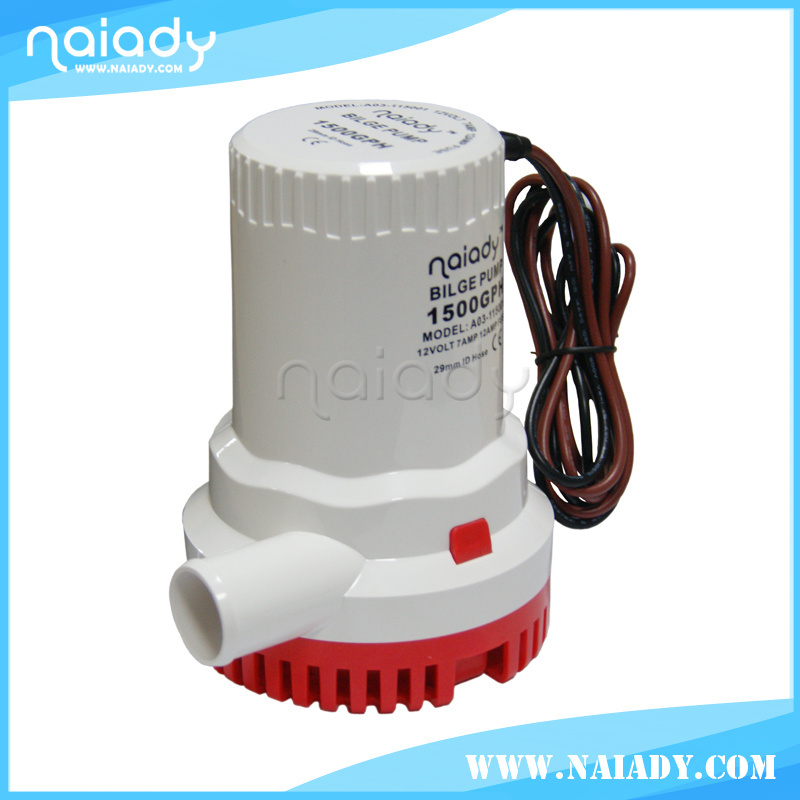 Naiady 1500GPH 12V non automatic submersible marine boat bilge pump