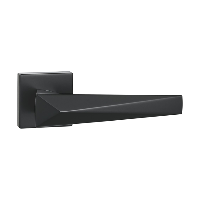 Widely Used Front Long Matt Black Zinc Alloy Lever Wooden Doors Handles