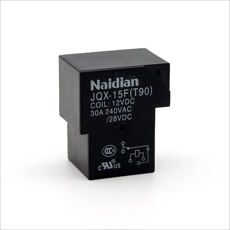 Naidian factory supply JQX-15F/T90 12v 30A 5pins 6pins electromagnetic power relay midget universal relay