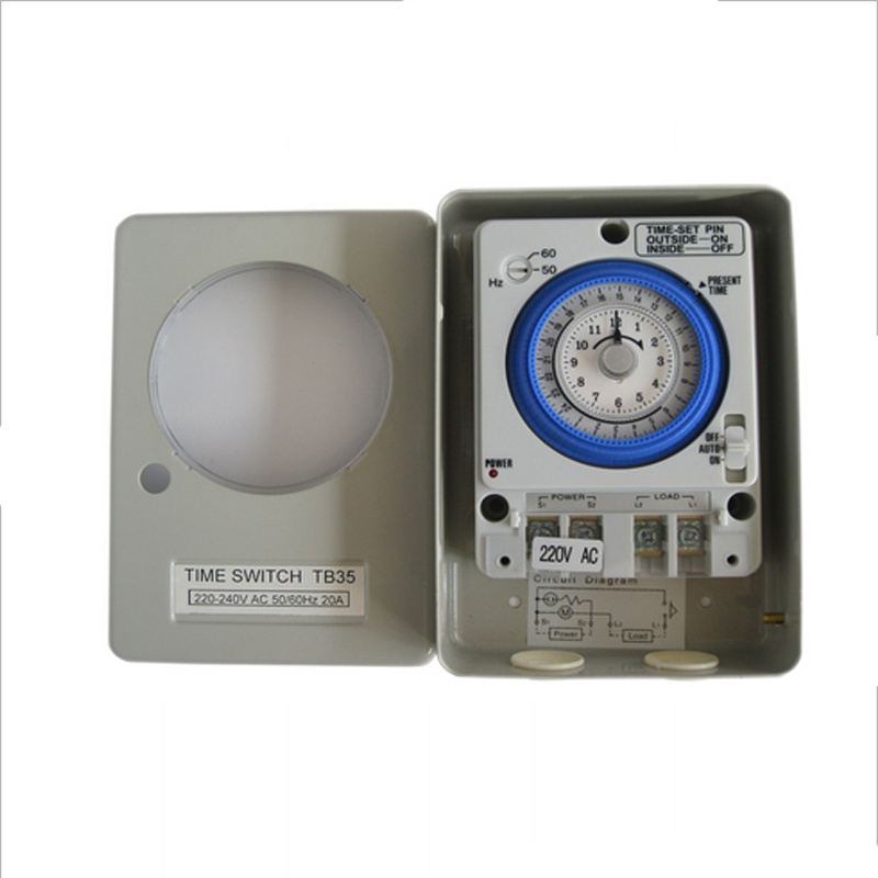 Naidian Produce Mechanical 24 Hour Timer TB-35  Timer Switch 220-240VAC Astronomical Time Switch with Iron Box