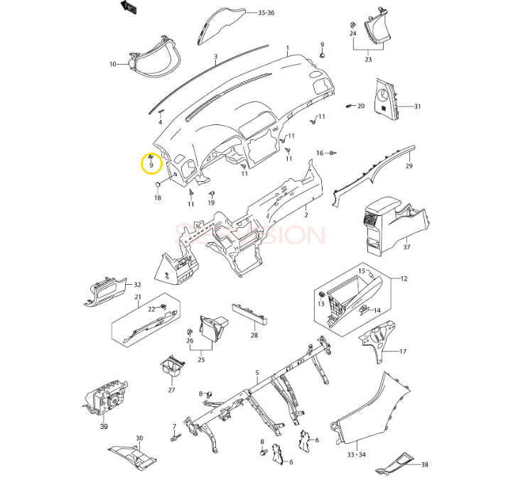 Nicegoods 73111-56K10-000 Dashboard and accessories assembly   OEM for Suzuki SX4