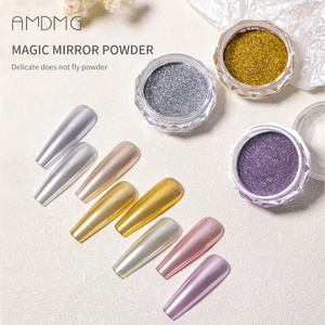 AMDMG Holographic Color sliver golden chrome nail pigment powder coating mirror effect nail magic mirror powder for nail art