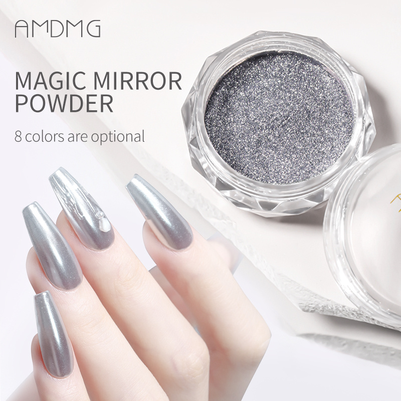 AMDMG Holographic Color sliver golden chrome nail pigment powder coating mirror effect nail magic mirror powder for nail art