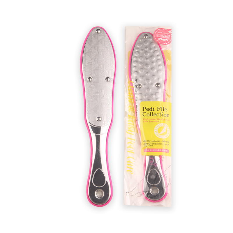 Sunshine Pink Stainless Steel Exfoliate Foot File Foot Scrubber Rasp Callus Remover Foot Grater