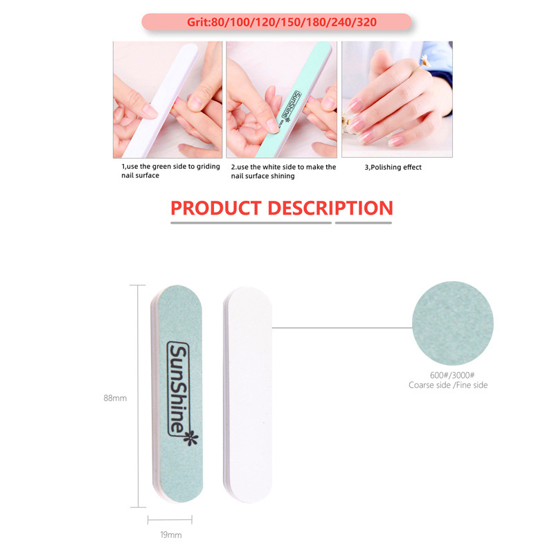 SunShine Mini quick shine nail file professional custom with Logo 600/3000 popular shine buffer