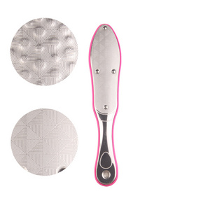 Sunshine Pink Stainless Steel Exfoliate Foot File Foot Scrubber Rasp Callus Remover Foot Grater