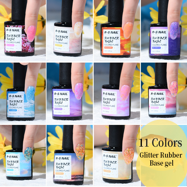 Glitter Rubber Base Two In One UV Gel Art Advanced Design OEM/ODM Custom Logo Nail Gel UV Glue