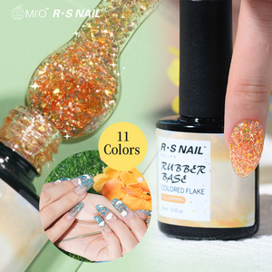 RS Nail Glitter Rubber Base Two In One UV Gel 11 Color Beauty Nail Art Gel UV Glue