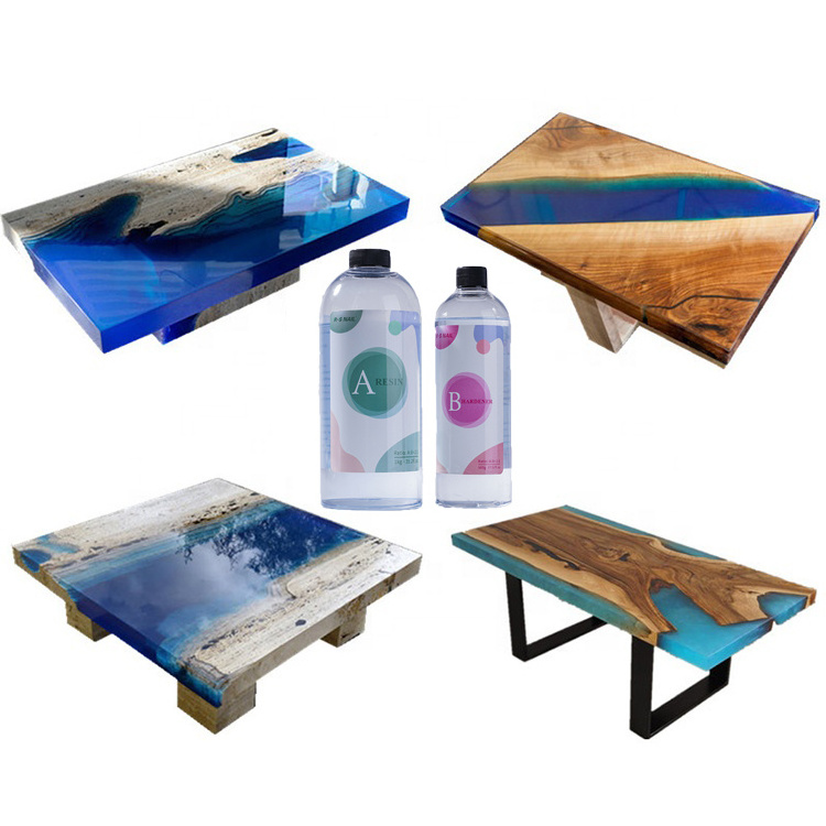 Wholesale Table Top Epoxy Resin Transparent Liquid AB Glue High Gloss Clear Epoxy Resin for Home Design Wood Furniture