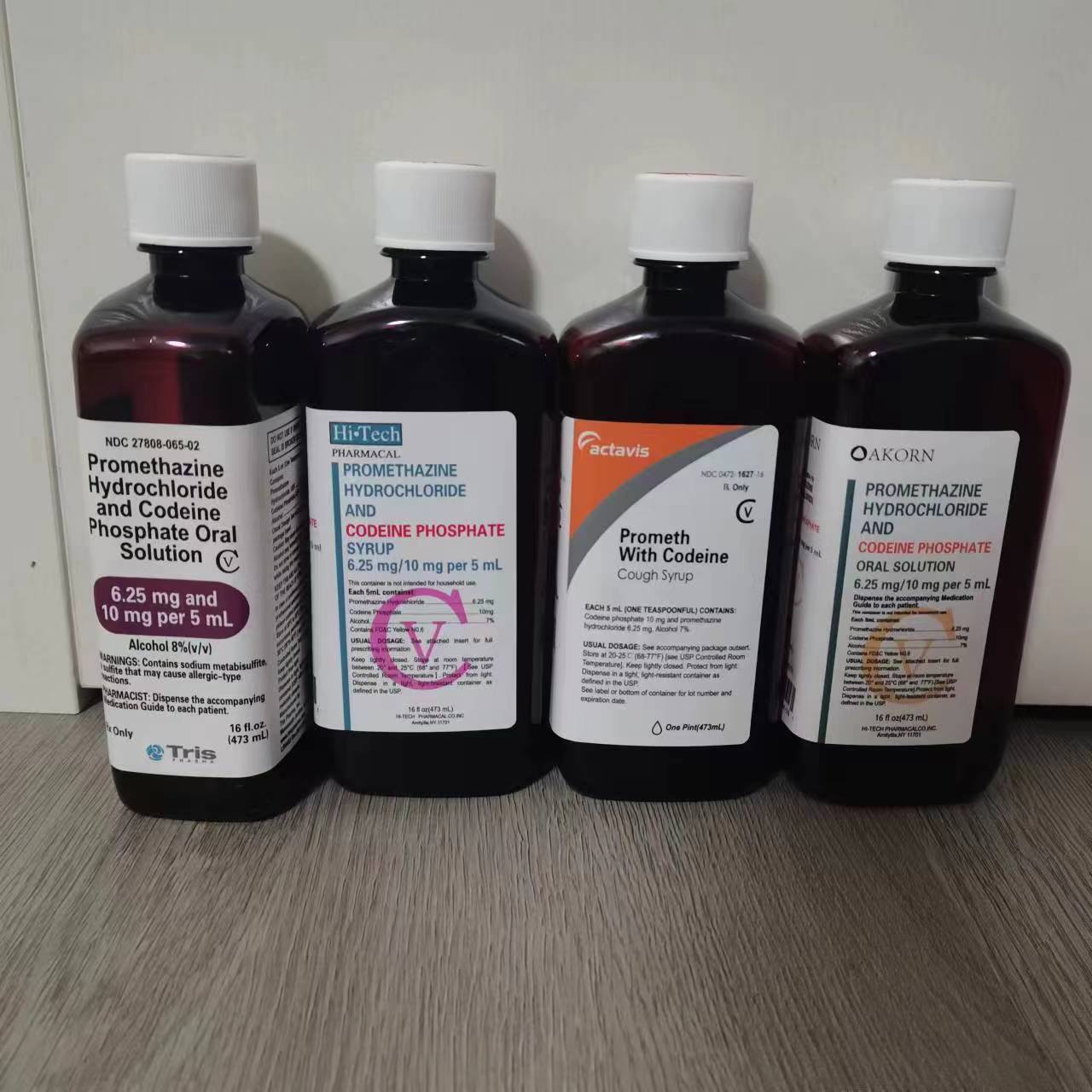 16oz 500ml Empty Amber Cough Syrup Wockhardt Hi-tech  Actavis Bottle with CRC Red Writing caps and Sealed For Your protection