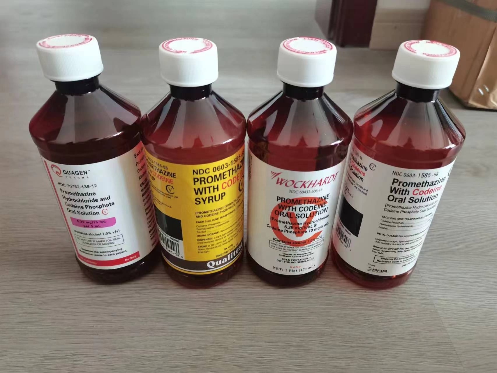 best-selling 473ml 16oz cough syrup amber plastic bottle with wockhardt qualitest tris quagen hi tech par akorn actavis labels