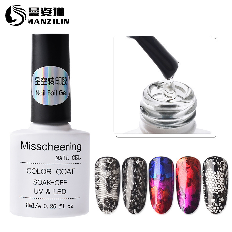 OEM Nontoxic press on polish glue nails Acrylic private label on transfer foil nail glue for beauty false art decoration