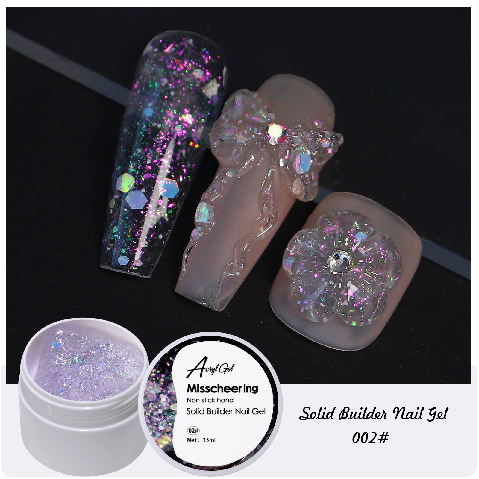 15ml solid non stick builder nail gel polish glitter solid nails uv gel acrylic extension solid nail glue