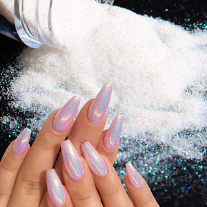 .10ML/Bottle holographic super utra fine white chrome powder white sugar glitter nail for body eye craft