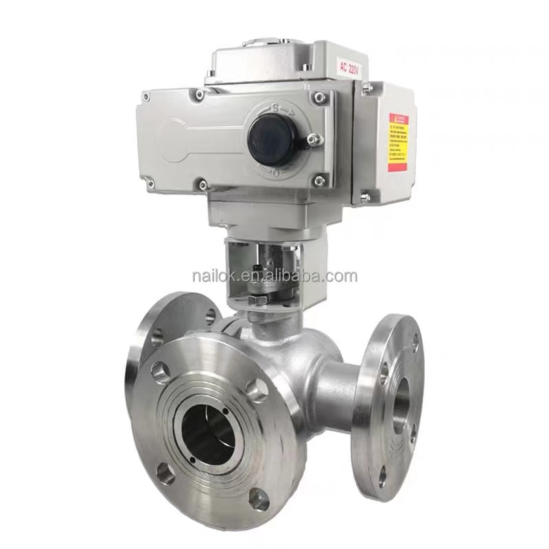 China Manufacturer Electric 220V Flange End 3 Way Motorized 4 Inch Ball Valve Single Double Acting Pneumatic Actuator Ball Valve