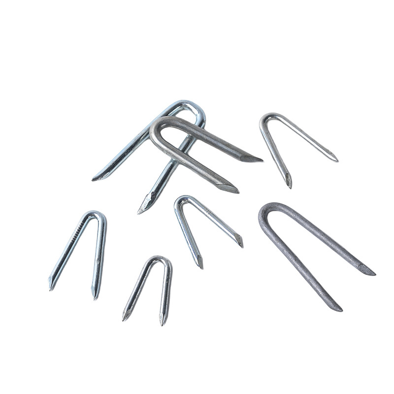 LinYi Five-Star Metals galvanised u type pin steel nail shaped fence staple u type nails for artificial grass ground 20 mm