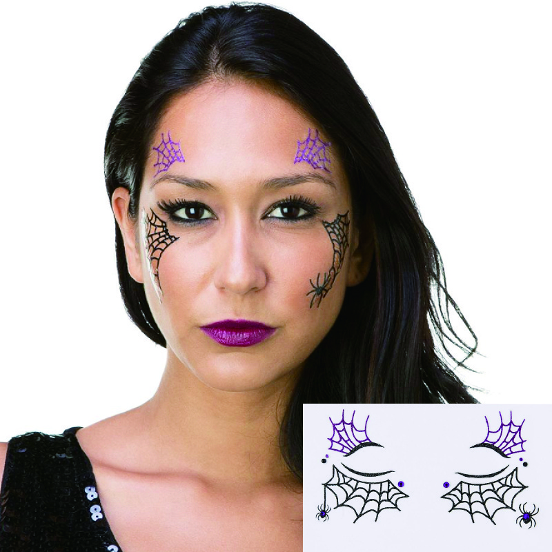 Low price Factory Wholesale Realistic Scar Ghost Atmosphere Masquerade Waterproof Temporary Halloween Makeup Face Tattoo Sticker