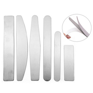 Stainless steel nail file refillable sandpaper  replacement metal with  replaceable sandpaper reusable stainless steel nail file