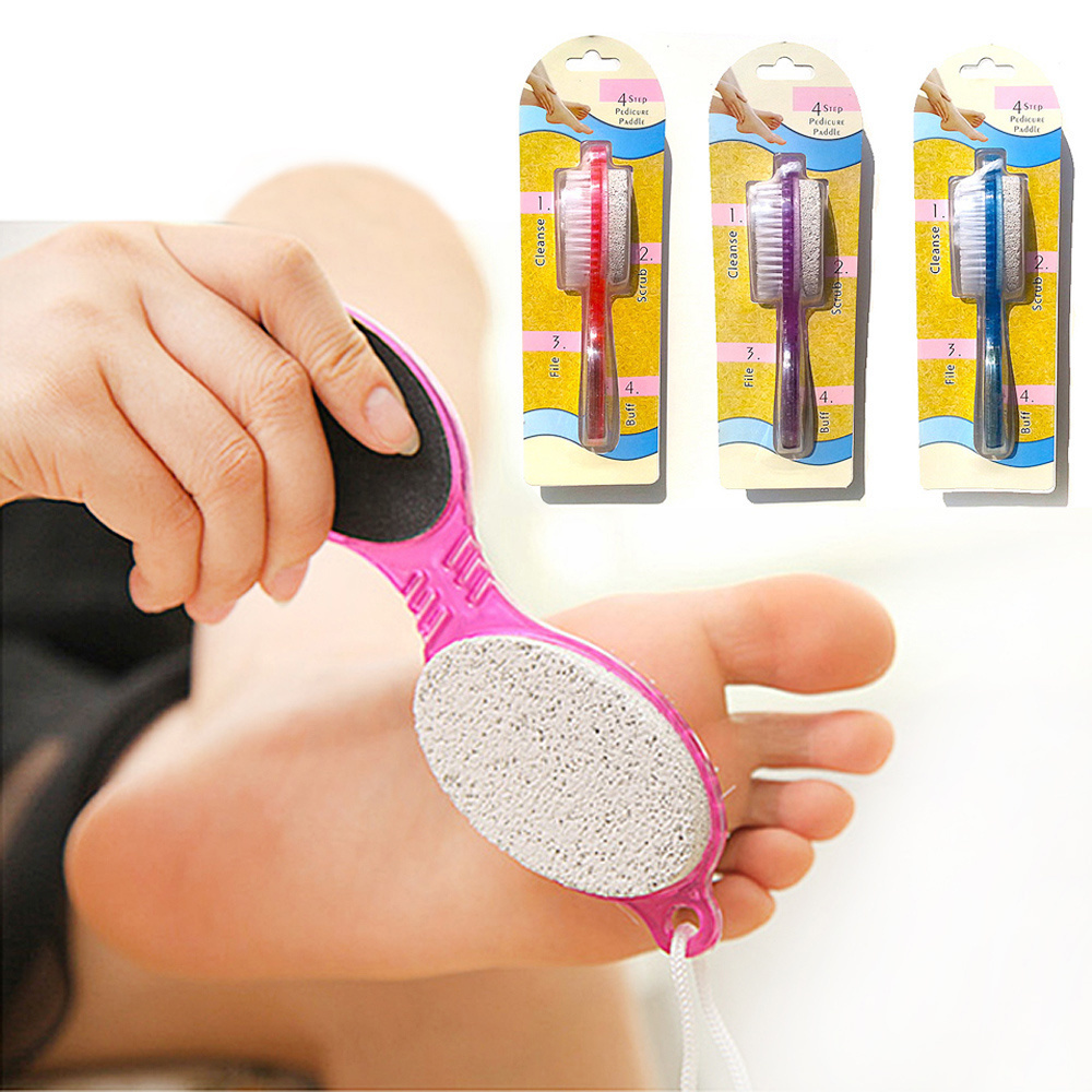 Grit+EVA+PS+PVC+Carbon Steel Material 4 In 1 Foot Care Tools Four Face Foot File Brush China Foot File Pedicure