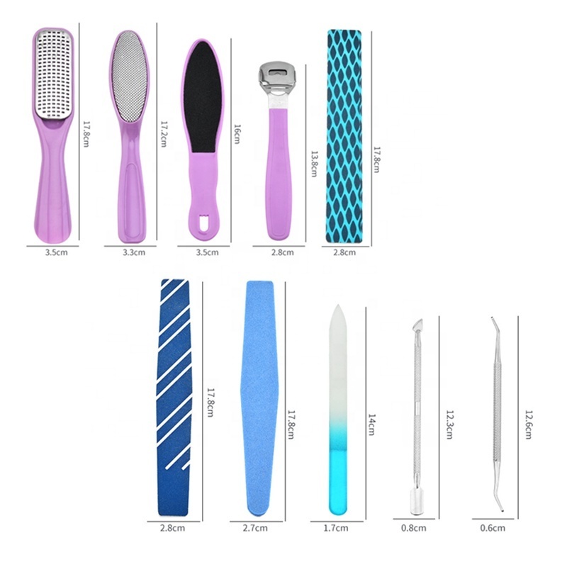 Stainless Steel Pedicure Tool Foot Care Tool for Feet Heels Dead Hard Skin Callus Remover Toe Cuticle Kit File Set