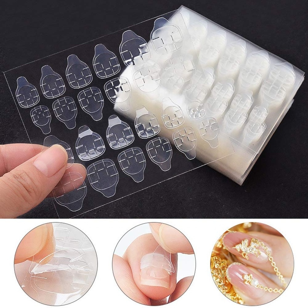 Double-sided Adhesive Nail Piece Transparent Invisible Glue Waterproof Removable false Nail Sticker Jelly Glue