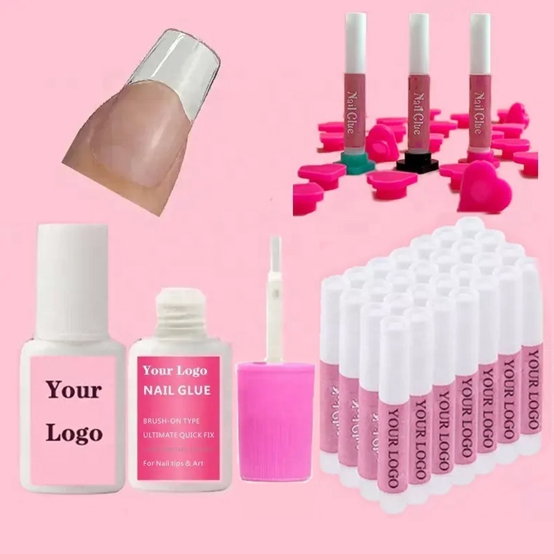 Nail Tip Glue Gel Customized Logo Acrylic 2g Mini Press on Nail Gel Glue Private Label 7G Brush on Nail Glue