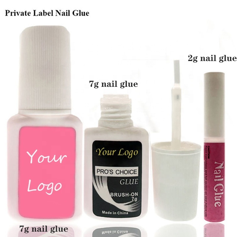 Nail Tip Glue Gel Customized Logo Acrylic 2g Mini Press on Nail Gel Glue Private Label 7G Brush on Nail Glue