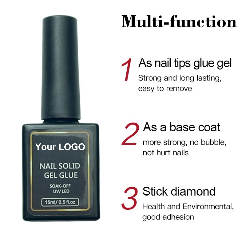 Nail Tips Glue Gel Multifunction False Nail Adhesive Gel Base Coat For Acrylic French Extend Solid Gel Nail Glue