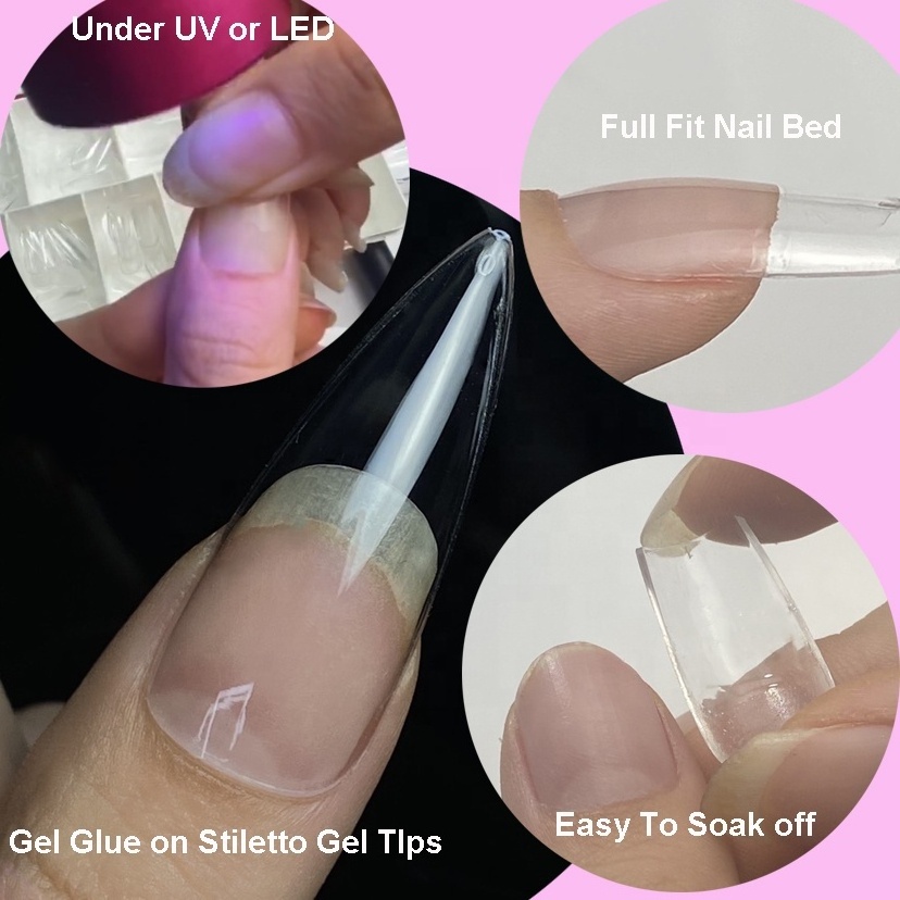 Nail Tips Glue Gel Multifunction False Nail Adhesive Gel Base Coat For Acrylic French Extend Solid Gel Nail Glue