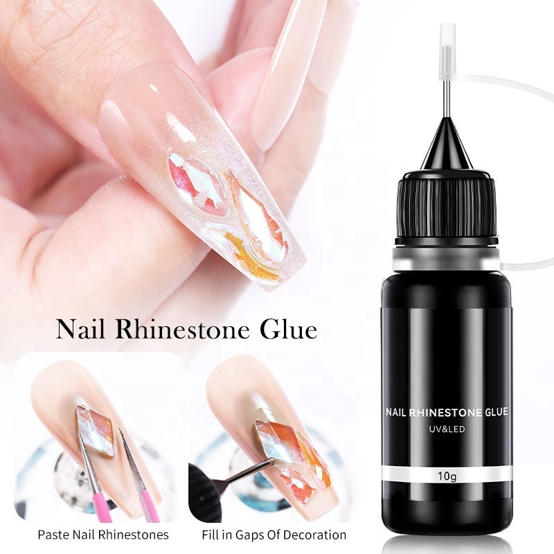 Wholesale Private Label Super Sticky Adhesive Nail Glue Non Toxic Organic Resin Rhinestone Glue for Nails