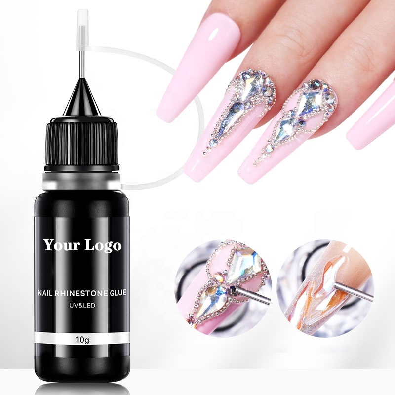 Wholesale Private Label Super Sticky Adhesive Nail Glue Non Toxic Organic Resin Rhinestone Glue for Nails