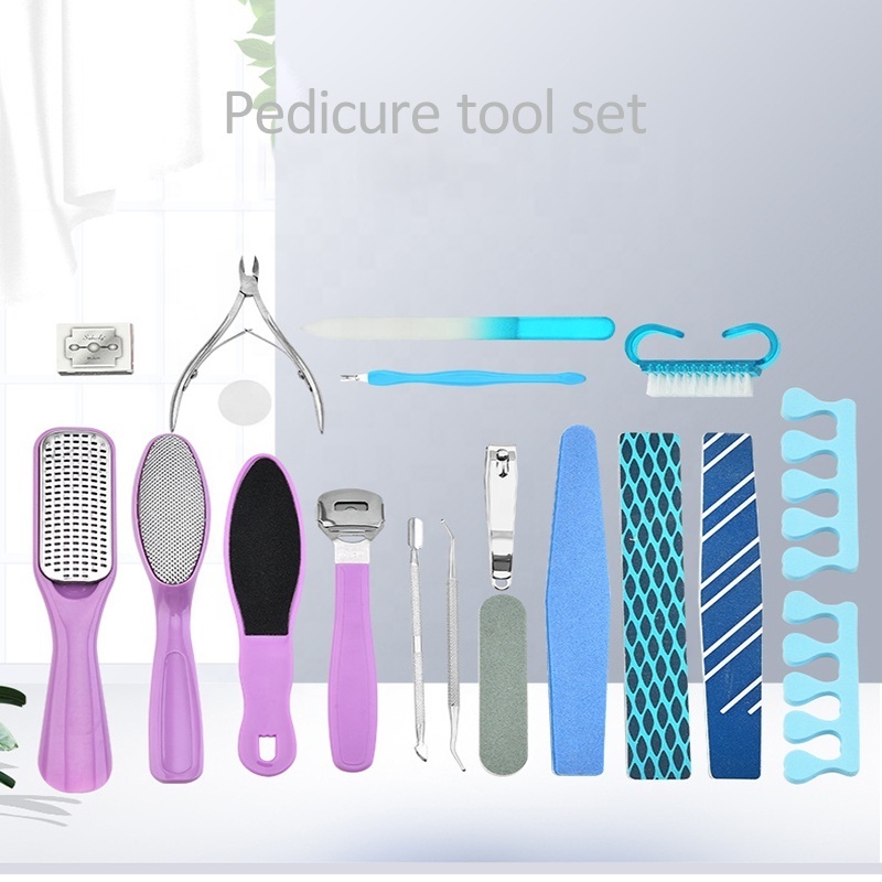 Stainless Steel Pedicure Tool Foot Care Tool for Feet Heels Dead Hard Skin Callus Remover Toe Cuticle Kit File Set