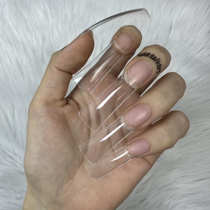 Clear Duck Feet Flare Acrylic Nail Tips Wide Fan Flare Full Cover Extension False Nails Capsule Full Cover Duck Tip Nails