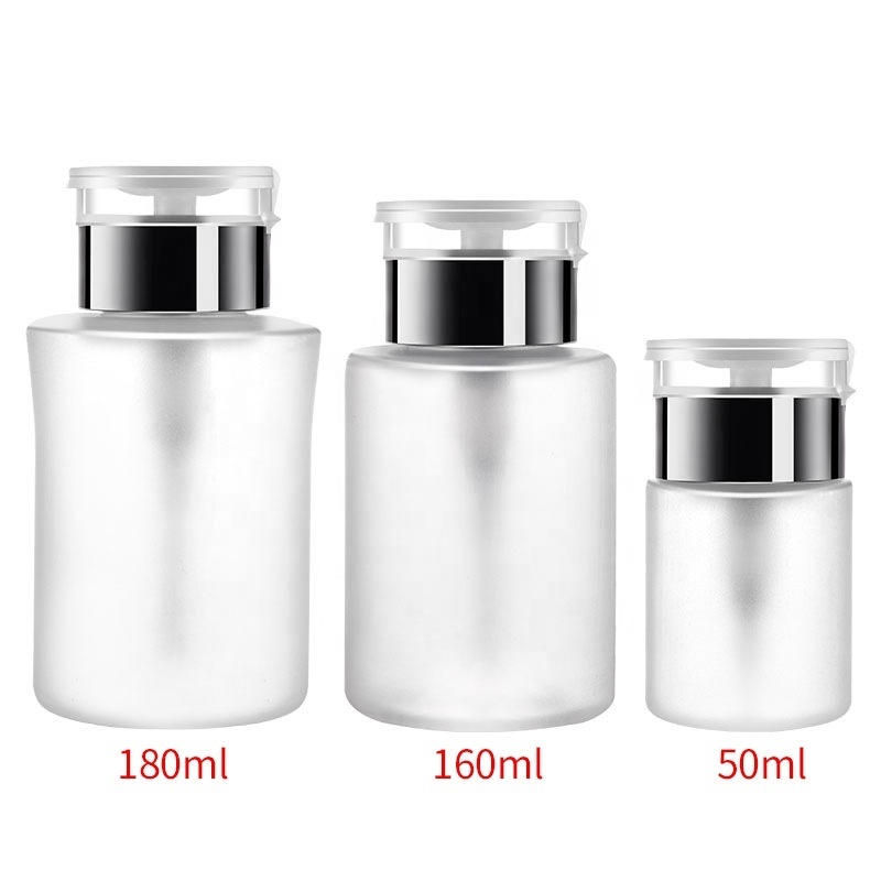 Empt Facial Toner Press Push Down Dispenser Nail Polish Remover Bottle With Pump Make Up Remover Bottle Press Bottle