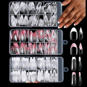 New Arrival Stiletto Ballerina Short Nails 120pcs Box Custom logo Full Cover Acrylic Artificial Tip French Press On Nails