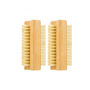 Two-side Firm Nature Wooden Sisal Scrub Brush for Toes and Nails Cleaning Nail Brush