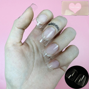 Clear Duck Feet Flare Acrylic Nail Tips Wide Fan Flare Full Cover Extension False Nails Capsule Full Cover Duck Tip Nails