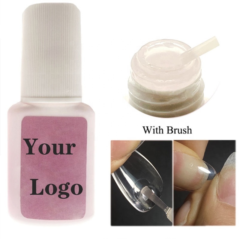 Nail Glue Wholesale Brush on Nail Glue 10g for Nail Tips Professional Fast Drying Bond Glue Accept Custom logo