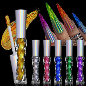 Nail Factory 2023 New Trend Mirror Effect Private Label Magic aurora Chrome Nail Pigment Powder Chrome Liquid For Nails