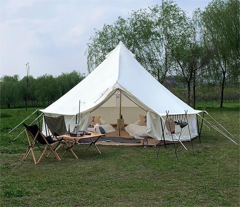 New Design 3M 4M 5M 6M 7M Outdoor Glamping Luxury Yurt 4 Season 4/6/8 Person Family Canvas Zelt Cotton Bell Tents