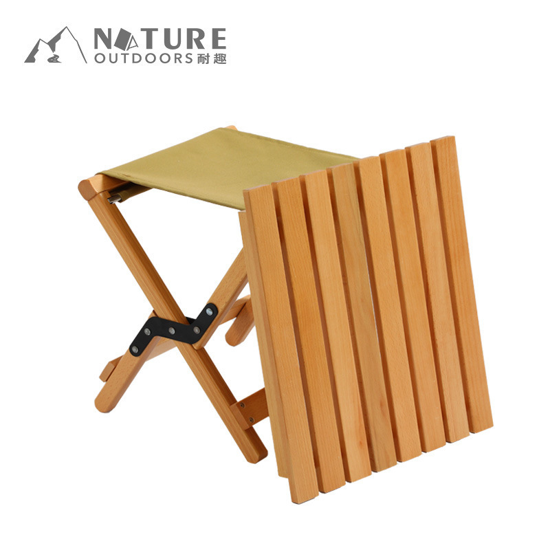 Amazon Hot Sale Folding Stool Solid Wooden Camping Kids Stool Foldable Footrest Step Small Stool Cheap