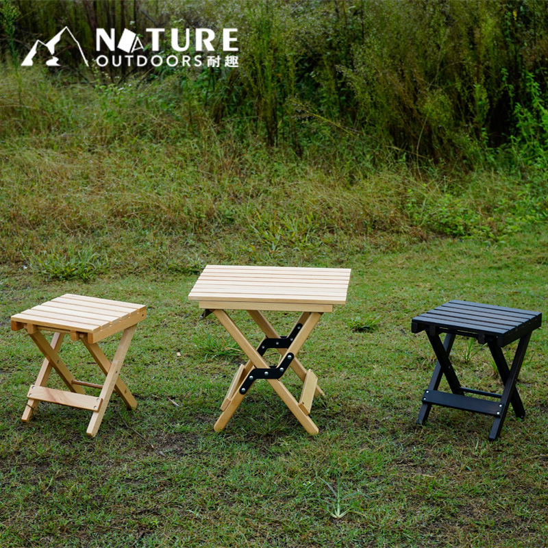 Amazon Hot Sale Folding Stool Solid Wooden Camping Kids Stool Foldable Footrest Step Small Stool Cheap